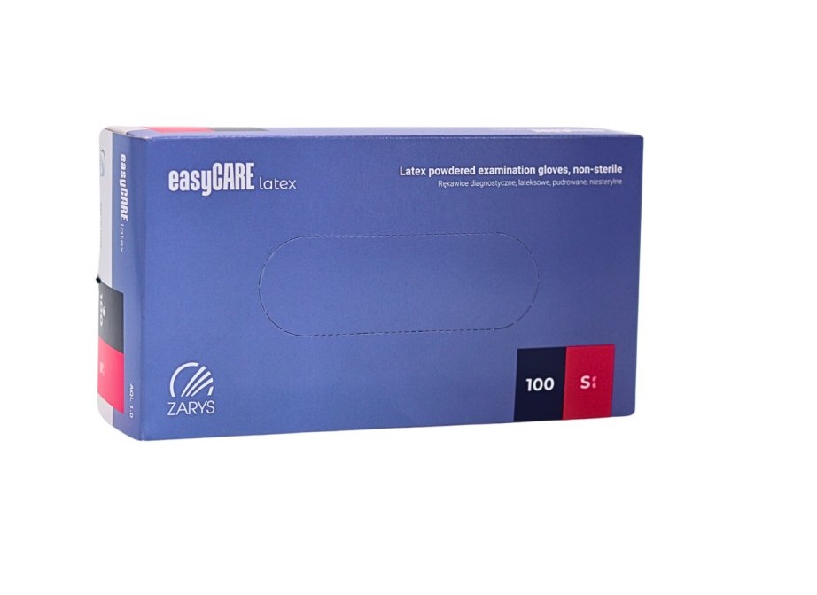 EasyCARE latexové vyšetřovací rukavice S pudrované (bílé), 100ks