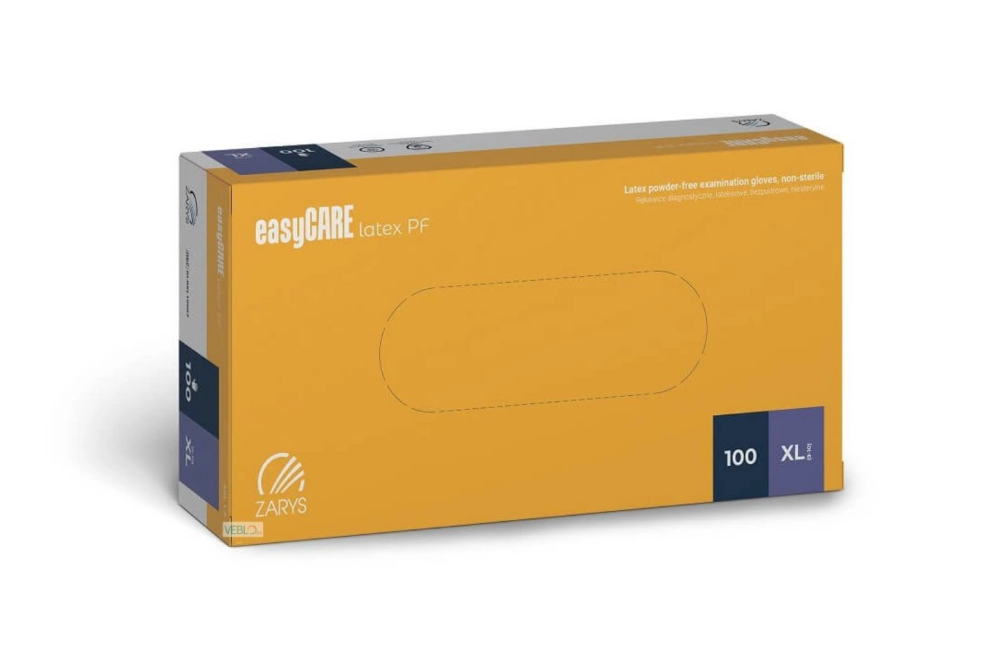 Zarys easyCARE vyšetřovací latexové rukavice XL (9-10) bez pudru, 100ks