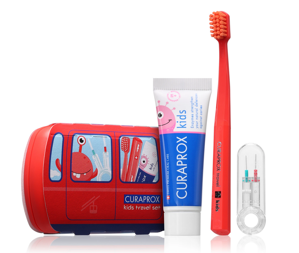 Curaprox Travel Set KIDS červený