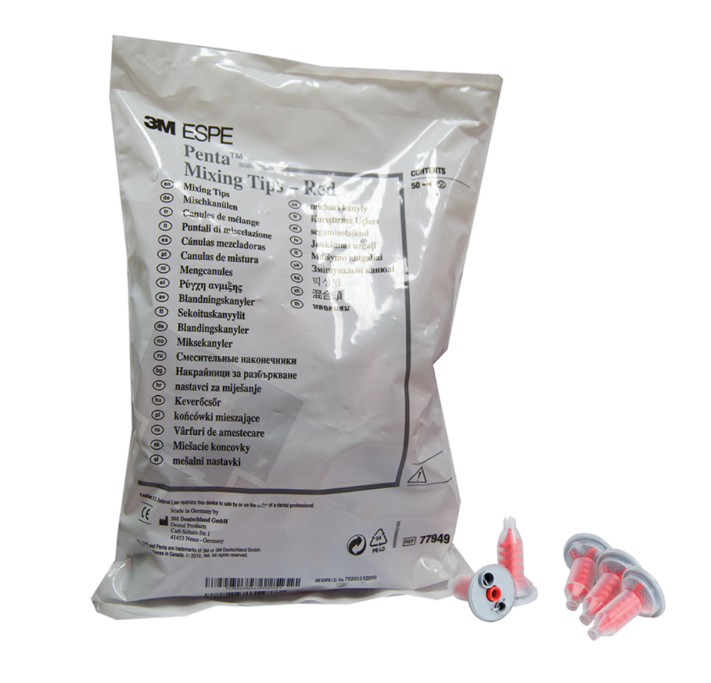 Penta míchací kratší červené kanyly pro Pentamix, 50ks