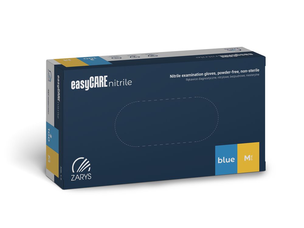 Zarys easyCARE vyšetřovací nitrilové rukavice M (7-8) bez pudru, 100ks