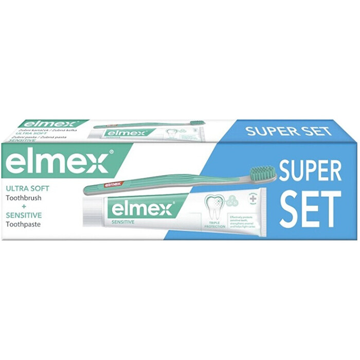 Elmex Sensitive Super SET zubní pasta, 75ml + zubní kartáček