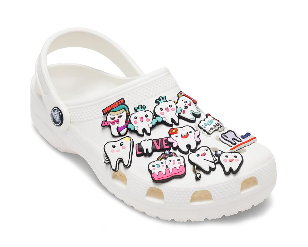 Levně Ozdoby na obuv, 20 ks (vzor dental)