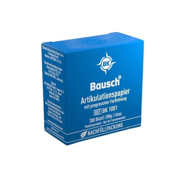 Bausch 200µ artikulační papír BK1001 (modrý), 300 ks