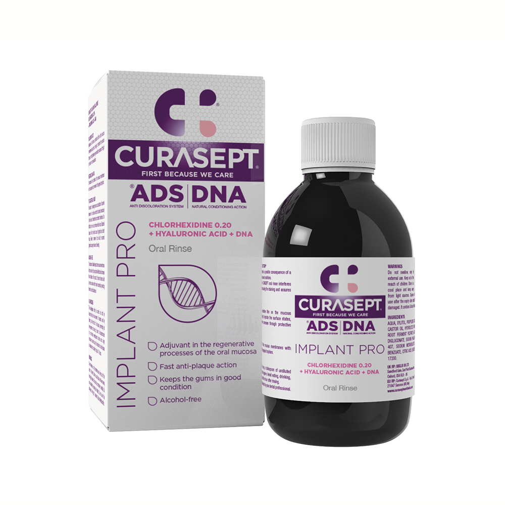 Curasept ADS DNA Implant Pro ústní voda s kys. hyaluronovou (0,20% CHX), 200ml