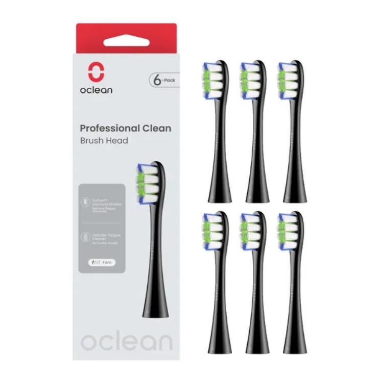 Oclean náhradní hlavice Professional Clean, 6 ks (černé)
